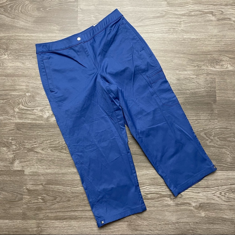 NWT Chico’s Sky Blue Zenergy Vinny Clean Pocket Crop Pants Size 6